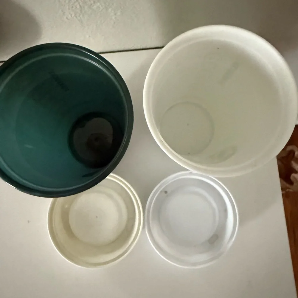 Starbucks Green and White Reusable Coffee Cups